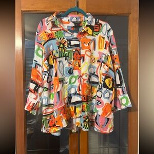 Ali Miles Multicolor Abstract Shirt